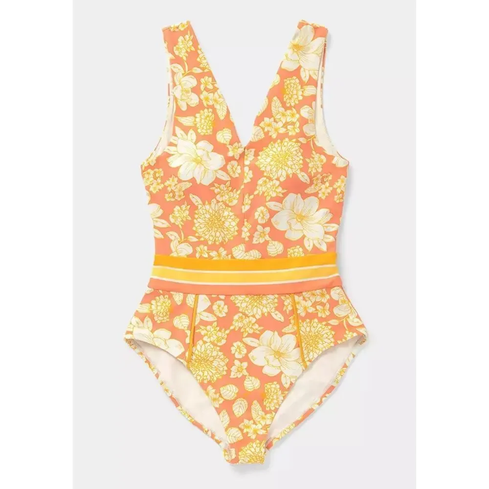 Womens Matilda Jane Dream Chasers So Peachy Swimsuit SZ large peach yellow WS78